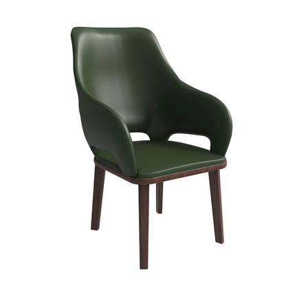 Vivara Dining Chair Upholstered in Leather with Rubberwood Base - Elax Furniture