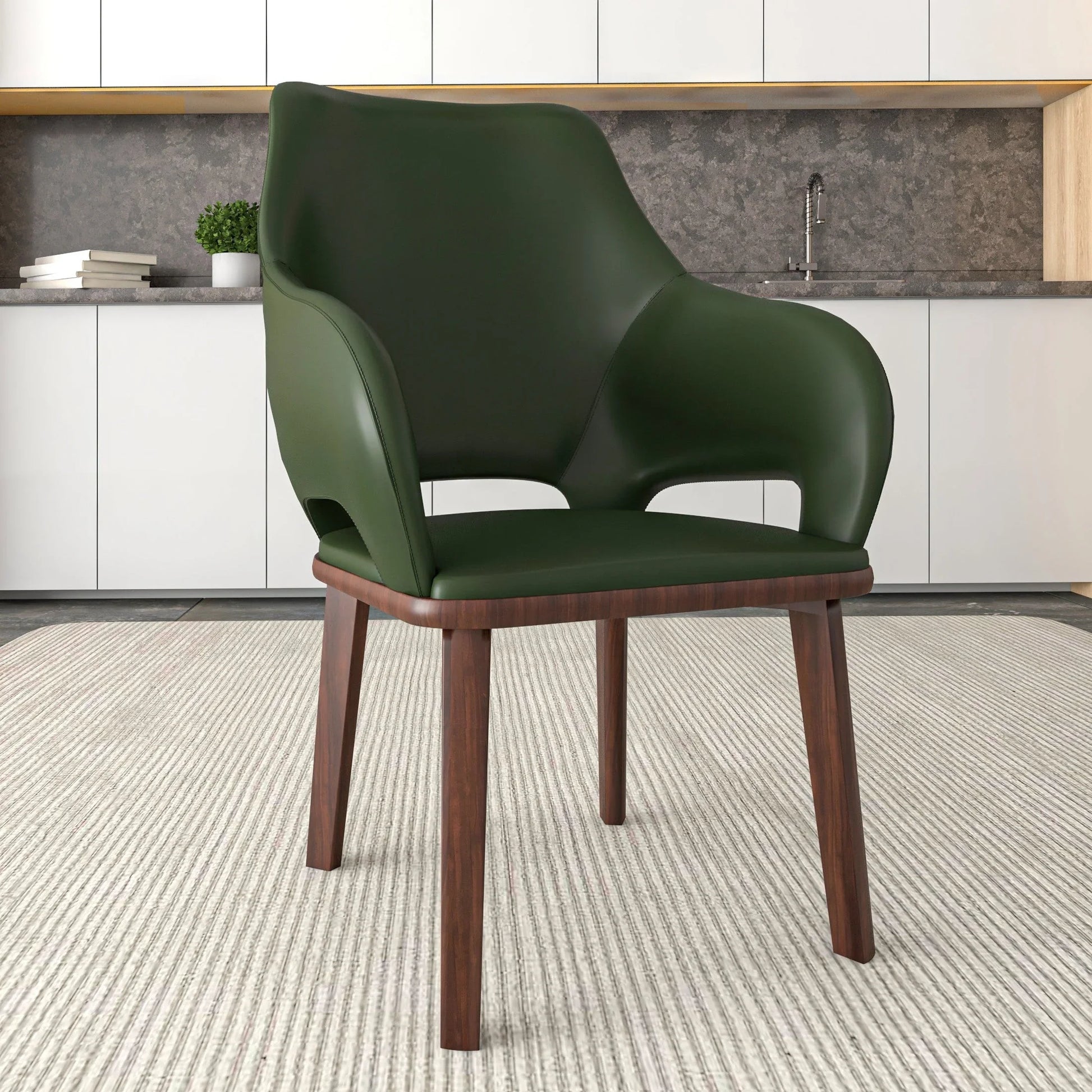Vivara Dining Chair Upholstered in Leather with Rubberwood Base - Elax Furniture