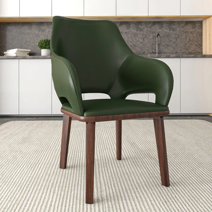 Vivara Dining Chair Upholstered in Leather with Rubberwood Base - Elax Furniture
