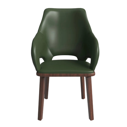 Vivara Dining Chair Upholstered in Leather with Rubberwood Base - Elax Furniture