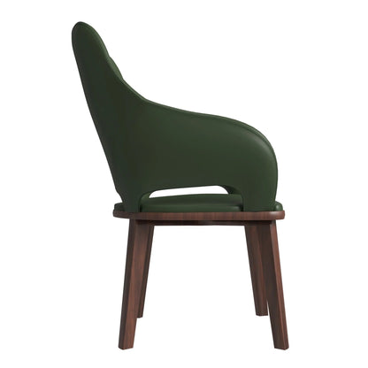 Vivara Dining Chair Upholstered in Leather with Rubberwood Base - Elax Furniture