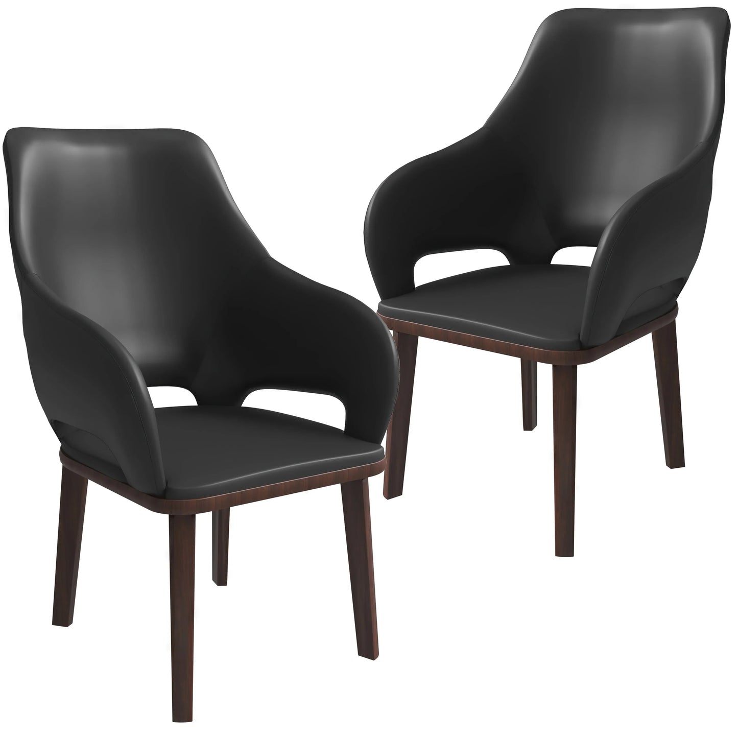 Vivara Dining Chair Upholstered in Leather with Rubberwood Base - Elax Furniture