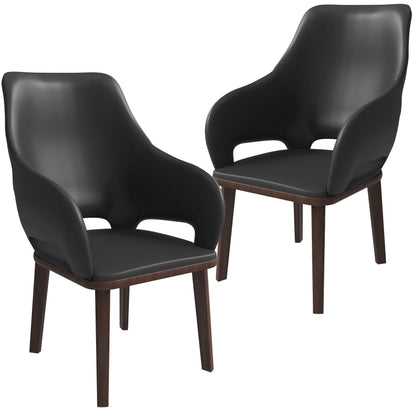 Vivara Dining Chair Upholstered in Leather with Rubberwood Base - Elax Furniture