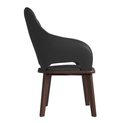 Vivara Dining Chair Upholstered in Leather with Rubberwood Base - Elax Furniture