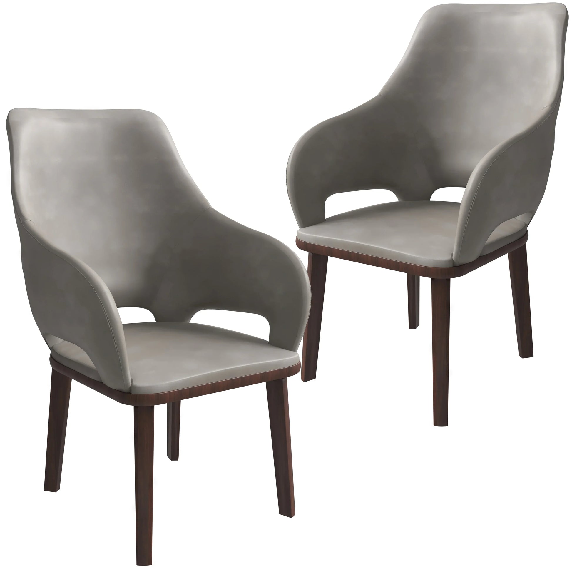 Vivara Dining Chair Upholstered in Leather with Rubberwood Base - Elax Furniture