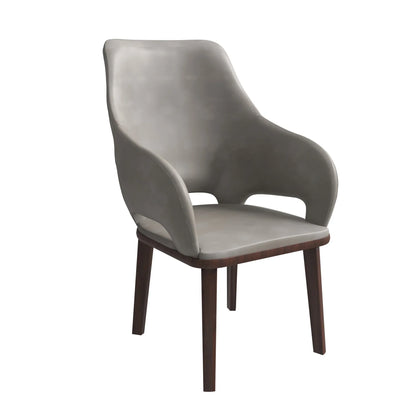 Vivara Dining Chair Upholstered in Leather with Rubberwood Base - Elax Furniture
