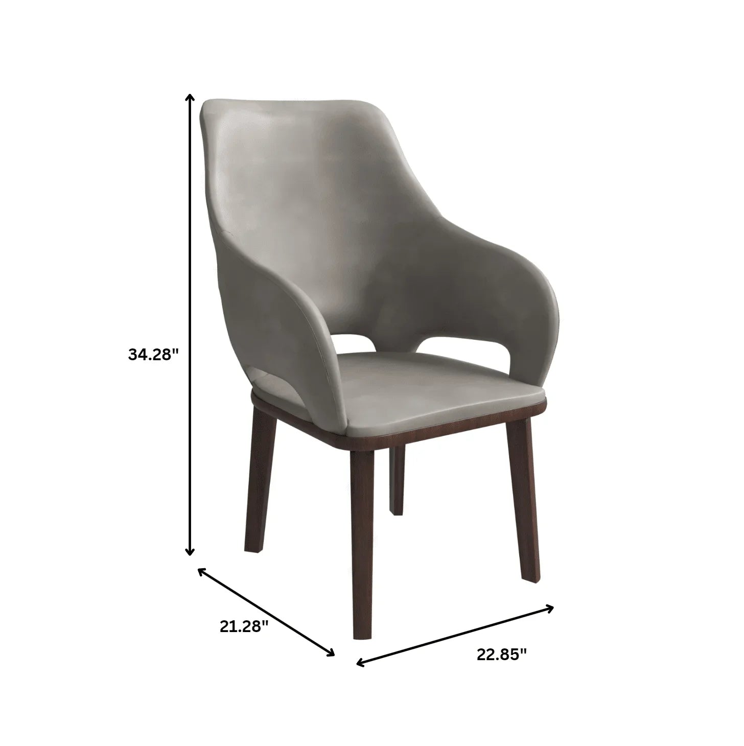 Vivara Dining Chair Upholstered in Leather with Rubberwood Base - Elax Furniture