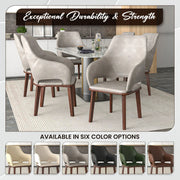 Vivara Dining Chair Upholstered in Leather with Rubberwood Base - Elax Furniture