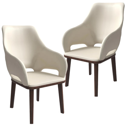 Vivara Dining Chair Upholstered in Leather with Rubberwood Base - Elax Furniture