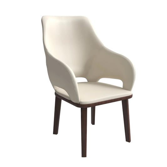 Vivara Dining Chair Upholstered in Leather with Rubberwood Base - Elax Furniture