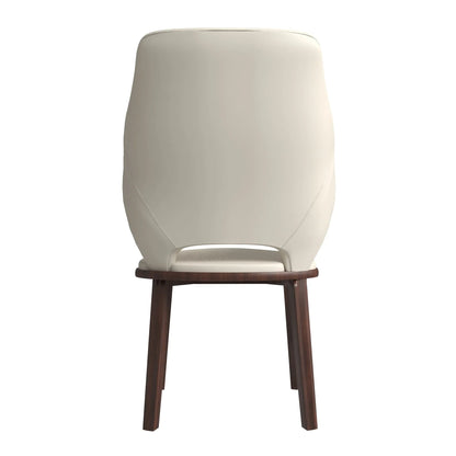 Vivara Dining Chair Upholstered in Leather with Rubberwood Base - Elax Furniture