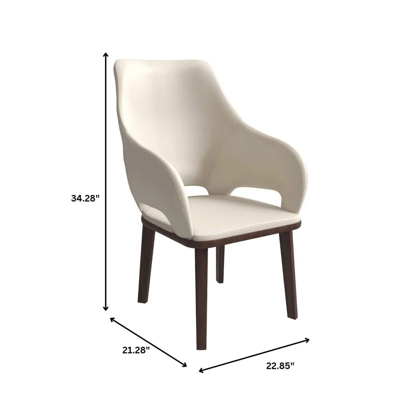 Vivara Dining Chair Upholstered in Leather with Rubberwood Base - Elax Furniture