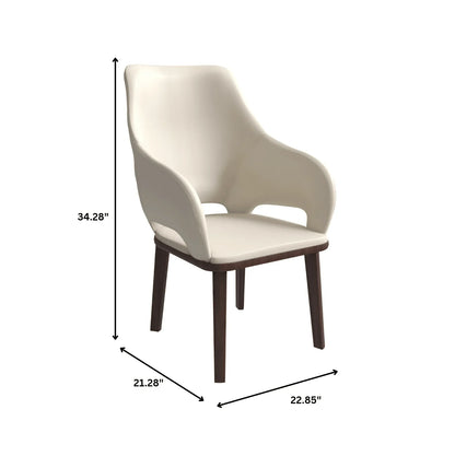 Vivara Dining Chair Upholstered in Leather with Rubberwood Base - Elax Furniture