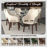 Vivara Dining Chair Upholstered in Leather with Rubberwood Base - Elax Furniture