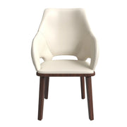 Vivara Dining Chair Upholstered in Leather with Rubberwood Base - Elax Furniture