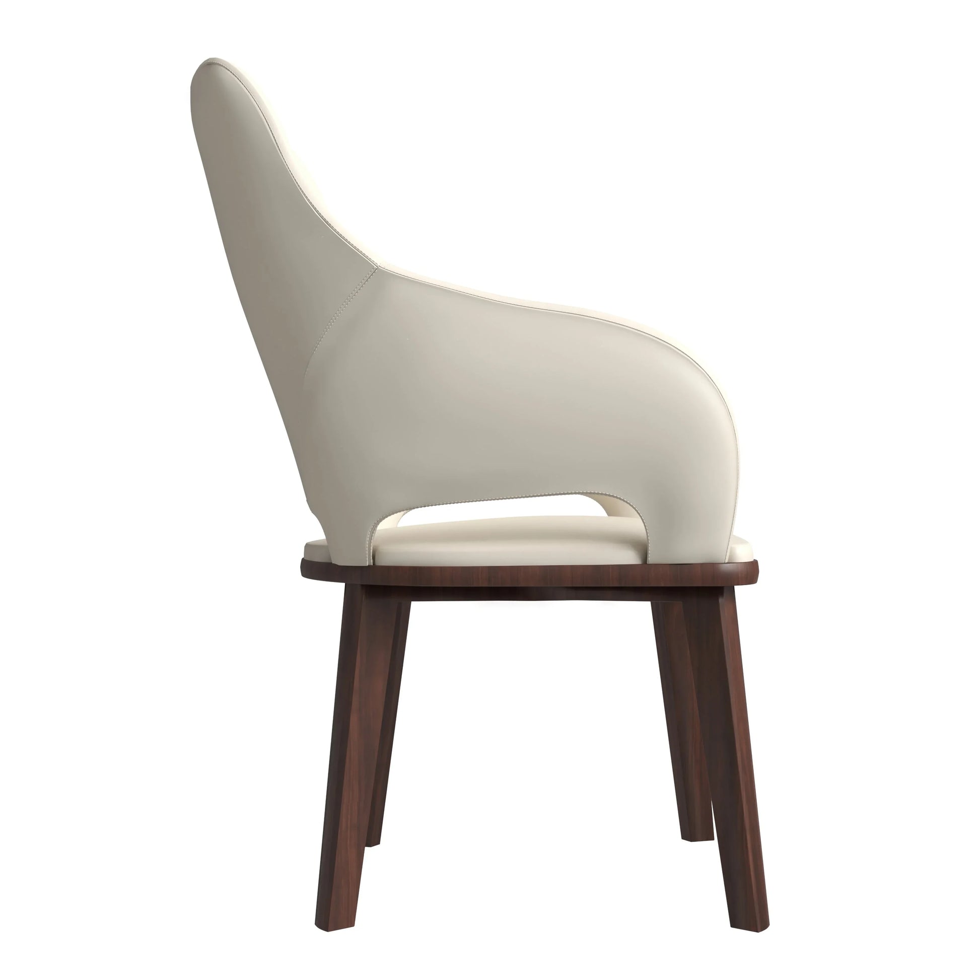 Vivara Dining Chair Upholstered in Leather with Rubberwood Base - Elax Furniture