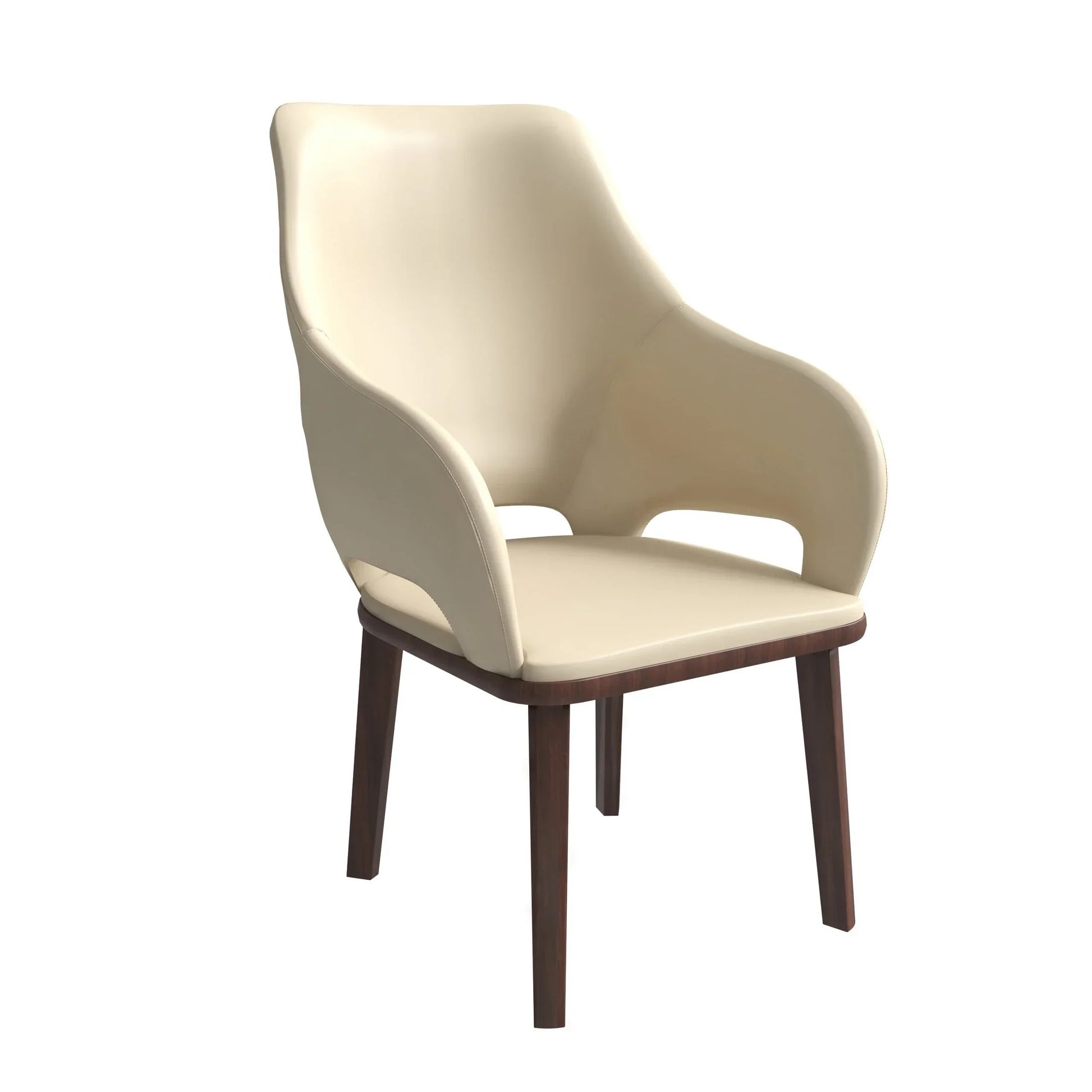 Vivara Dining Chair Upholstered in Leather with Rubberwood Base - Elax Furniture