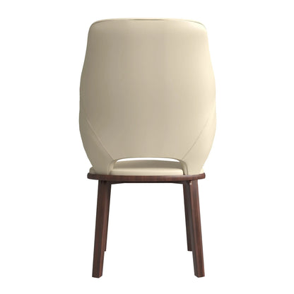 Vivara Dining Chair Upholstered in Leather with Rubberwood Base - Elax Furniture