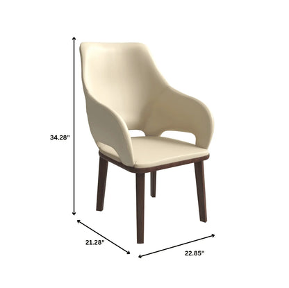 Vivara Dining Chair Upholstered in Leather with Rubberwood Base - Elax Furniture