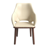 Vivara Dining Chair Upholstered in Leather with Rubberwood Base - Elax Furniture