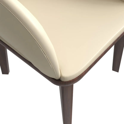 Vivara Dining Chair Upholstered in Leather with Rubberwood Base - Elax Furniture