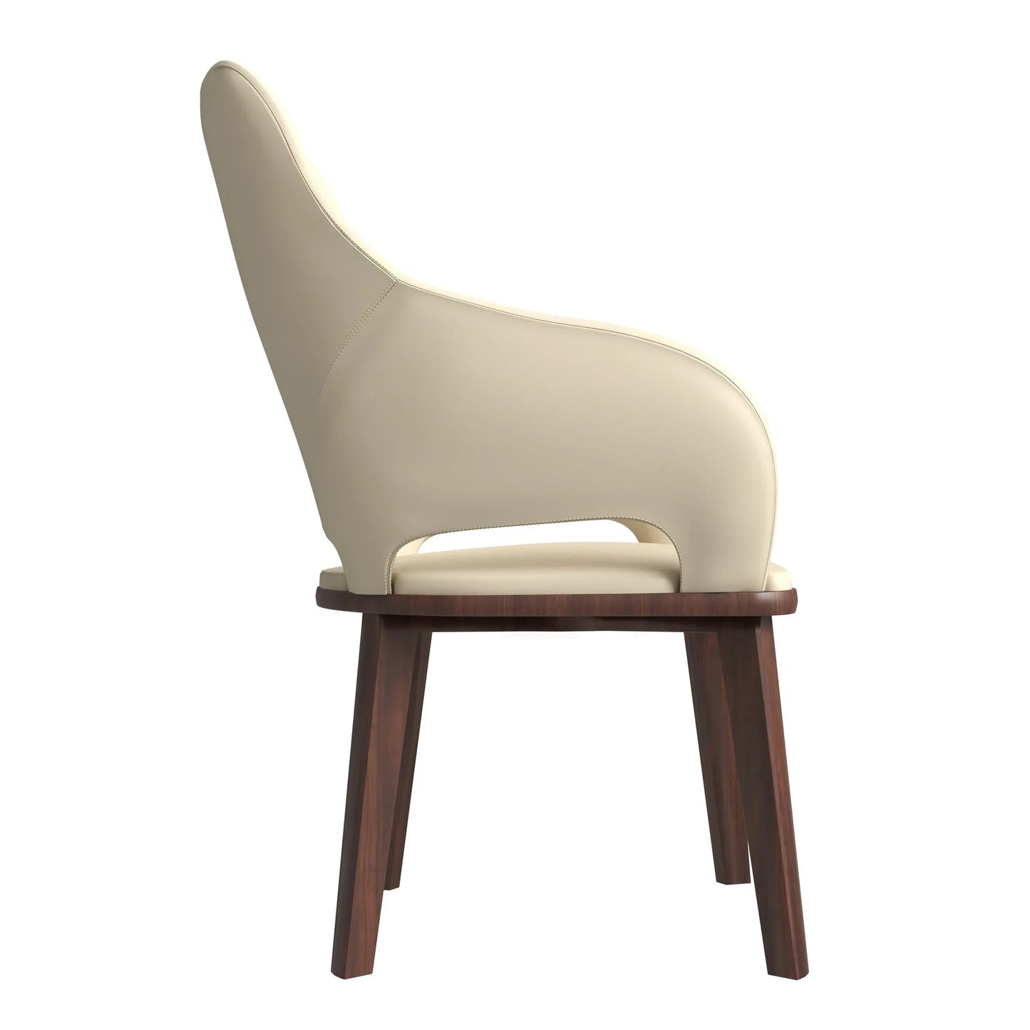 Vivara Dining Chair Upholstered in Leather with Rubberwood Base - Elax Furniture