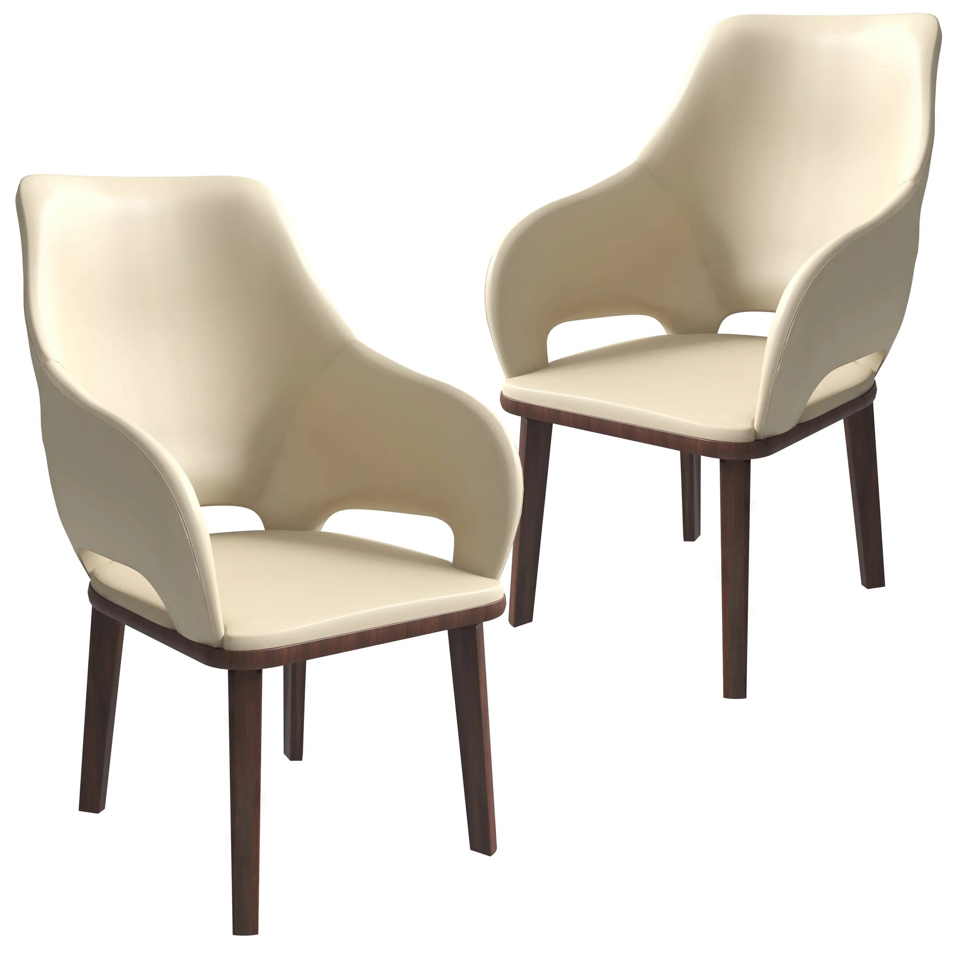 Vivara Dining Chair Upholstered in Leather with Rubberwood Base - Elax Furniture