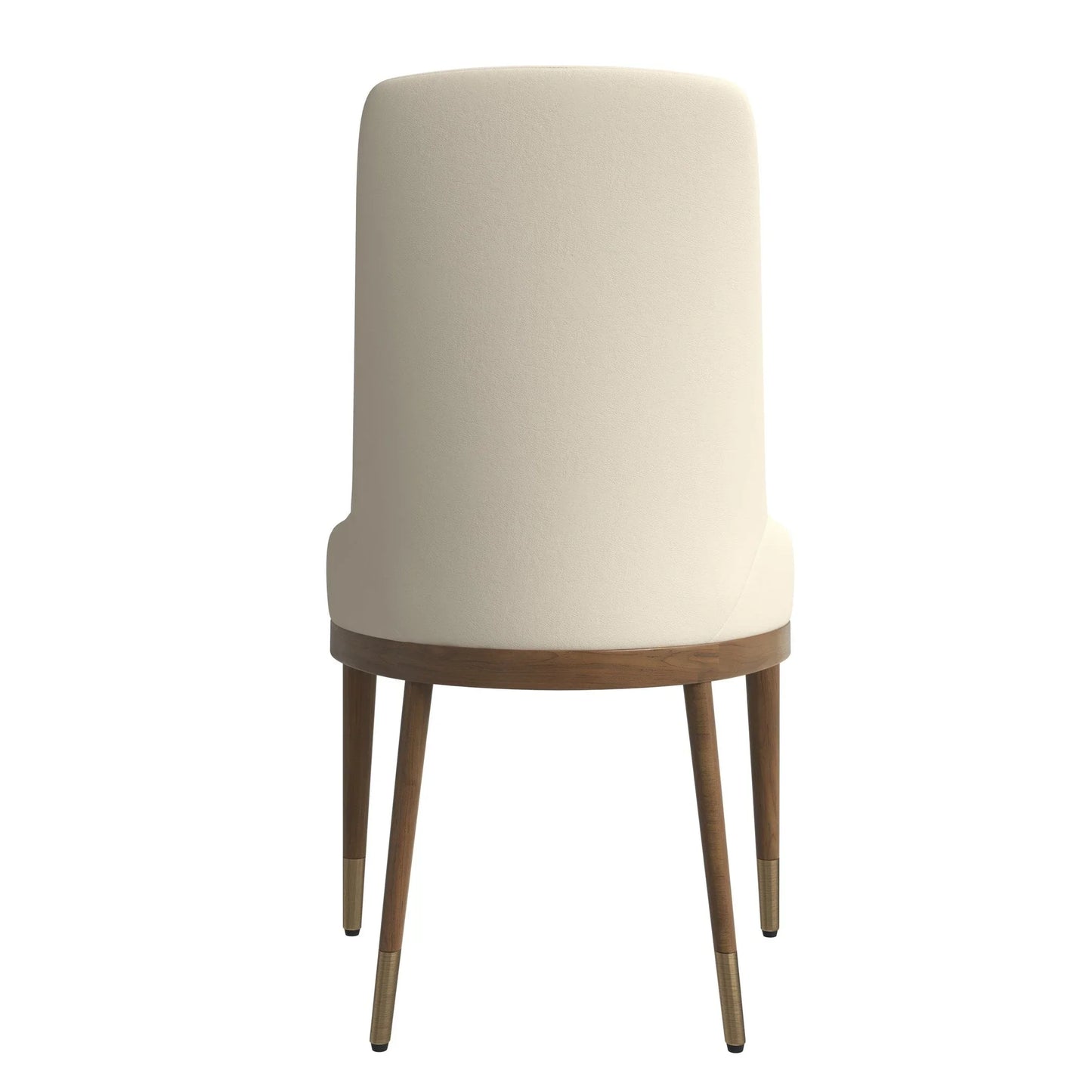 Viva Dining Side Chair Upholstered in Leather with Brown Rubberwood Legs - Elax Furniture