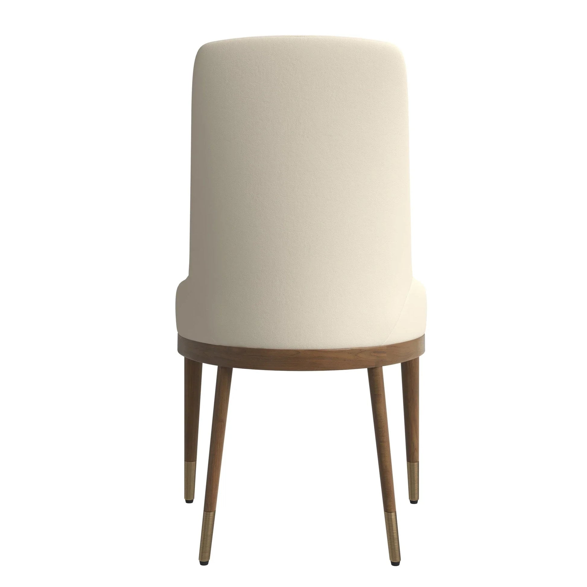 Viva Dining Side Chair Upholstered in Leather with Brown Rubberwood Legs - Elax Furniture