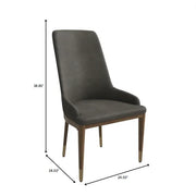 Viva Dining Side Chair Upholstered in Leather with Brown Rubberwood Legs - Elax Furniture