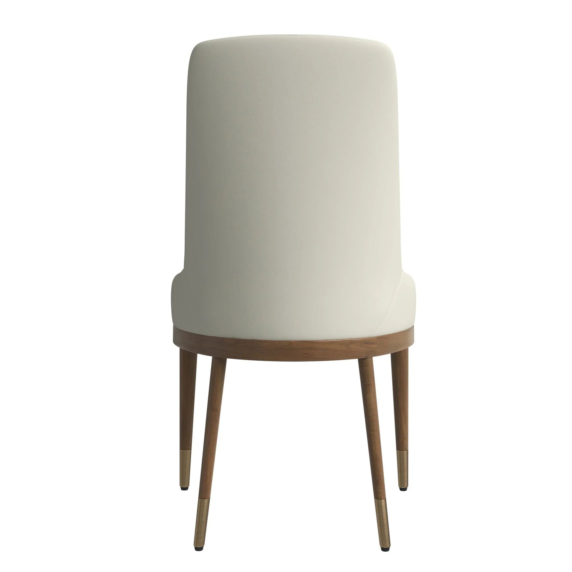 Viva Dining Side Chair Upholstered in Leather with Brown Rubberwood Legs - Elax Furniture