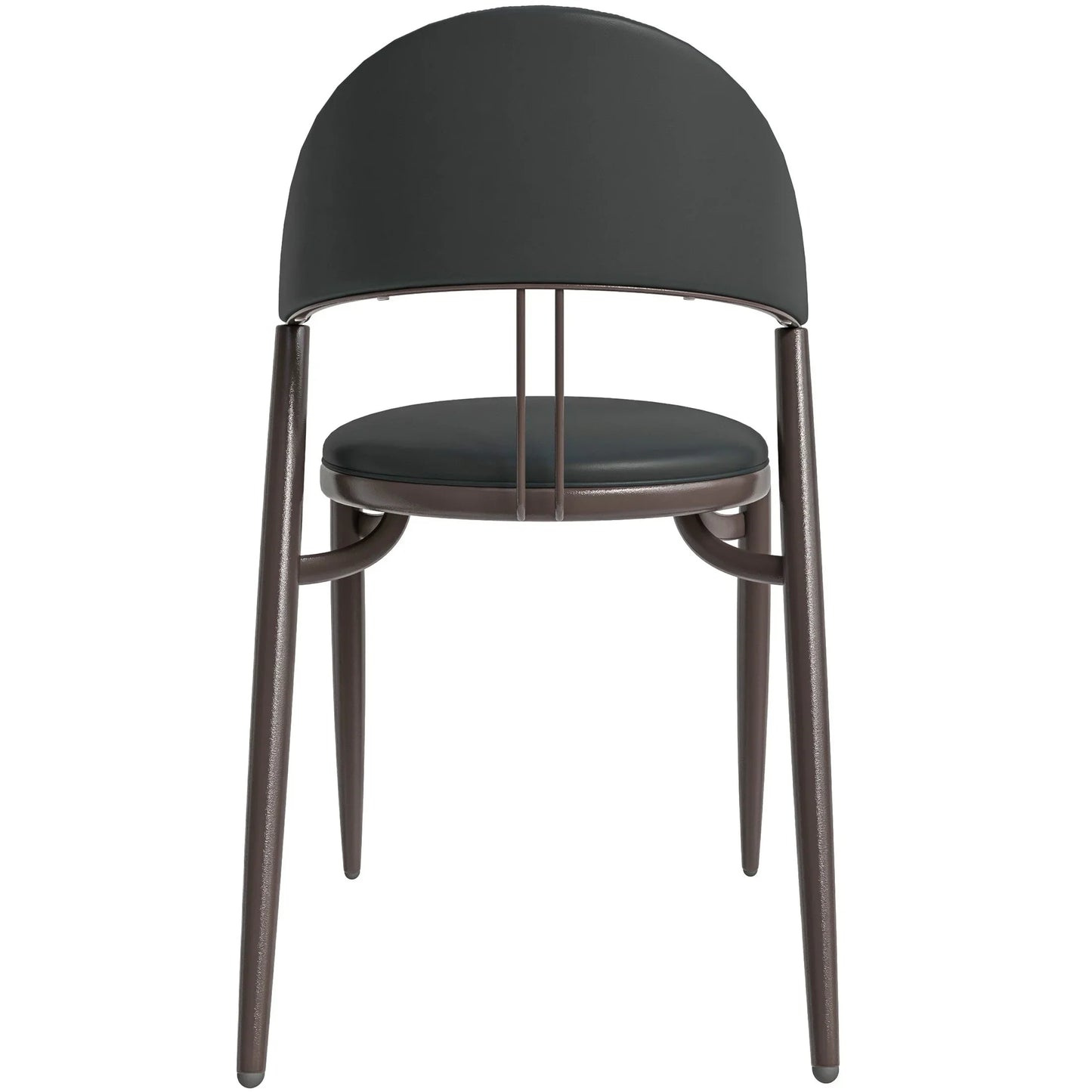 Venice Dining Chair Upholstered Leather in Iron With an Open Curved Back Design - Elax Furniture