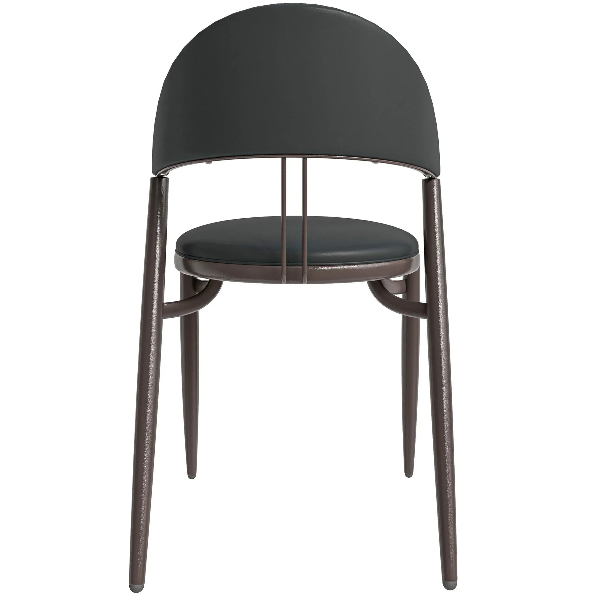Venice Dining Chair Upholstered Leather in Iron With an Open Curved Back Design - Elax Furniture