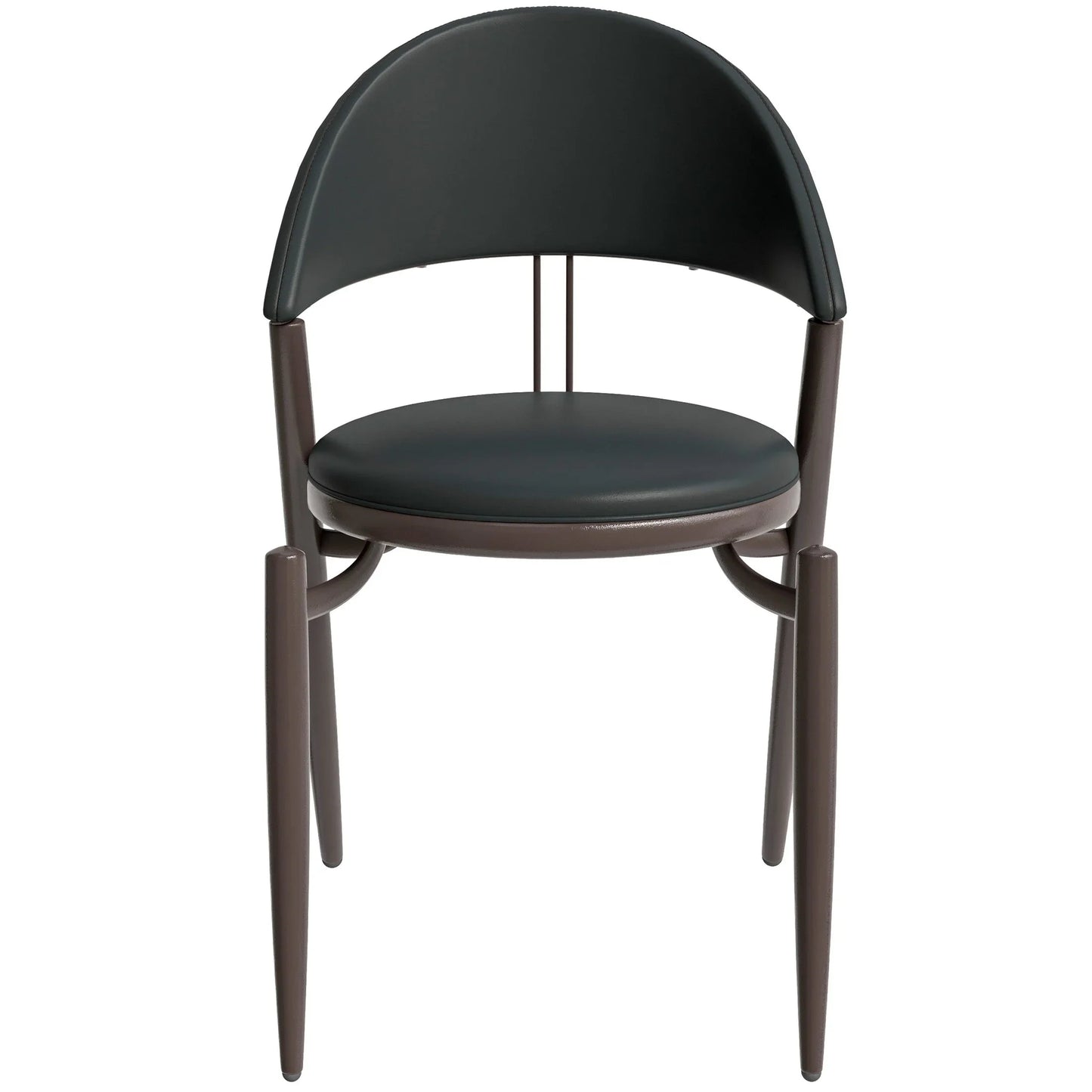 Venice Dining Chair Upholstered Leather in Iron With an Open Curved Back Design - Elax Furniture