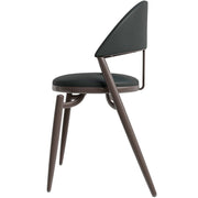 Venice Dining Chair Upholstered Leather in Iron With an Open Curved Back Design - Elax Furniture