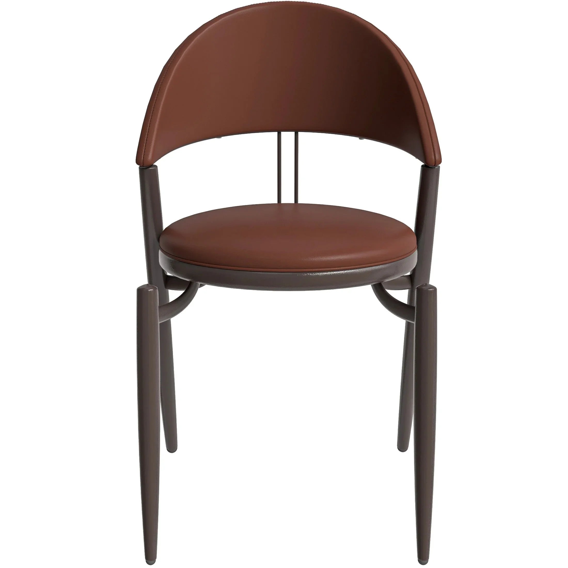 Venice Dining Chair Upholstered Leather in Iron With an Open Curved Back Design Set of 2 - Elax Furniture