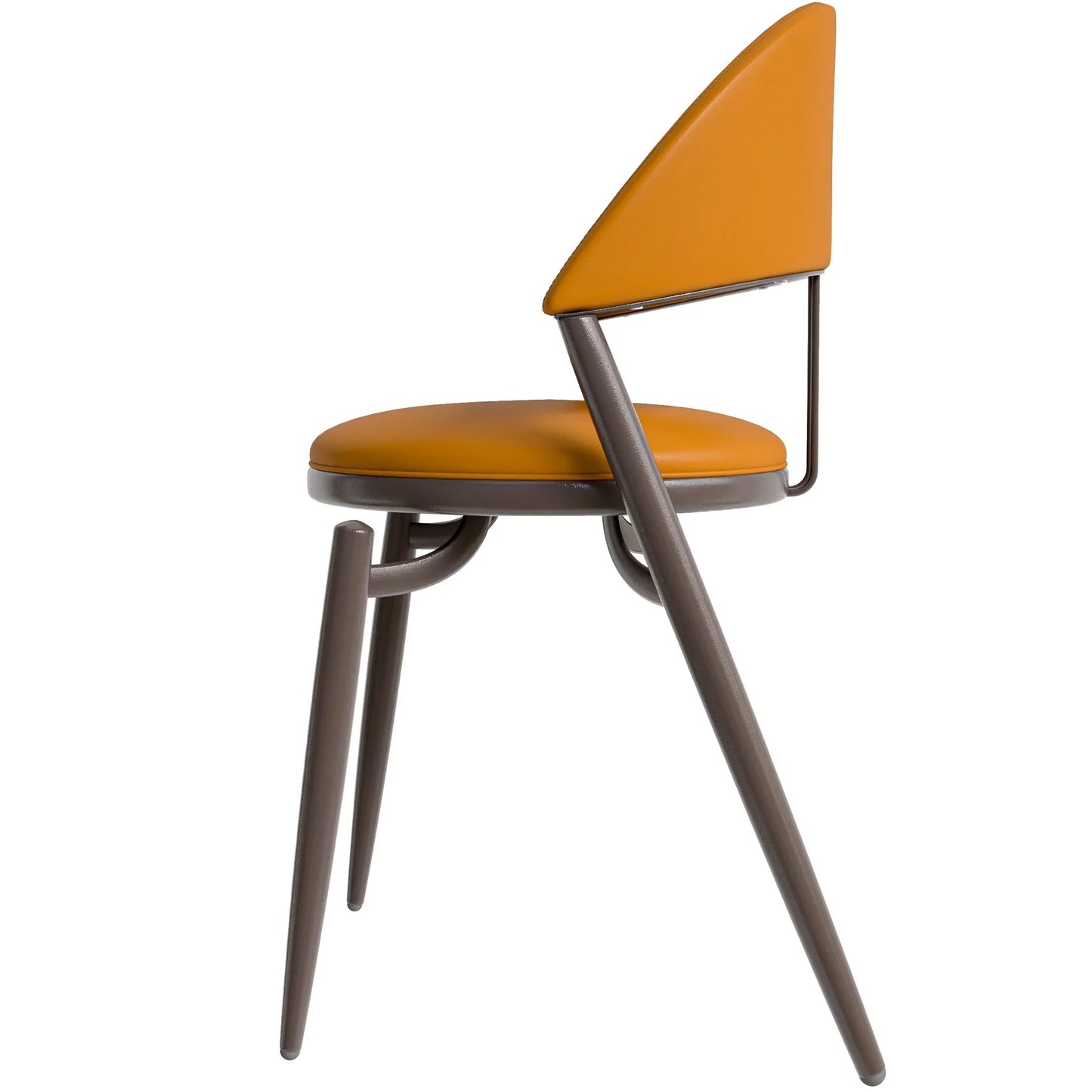 Venice Dining Chair Upholstered Leather in Iron With an Open Curved Back Design - Elax Furniture