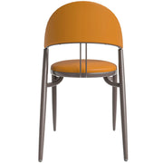 Venice Dining Chair Upholstered Leather in Iron With an Open Curved Back Design - Elax Furniture