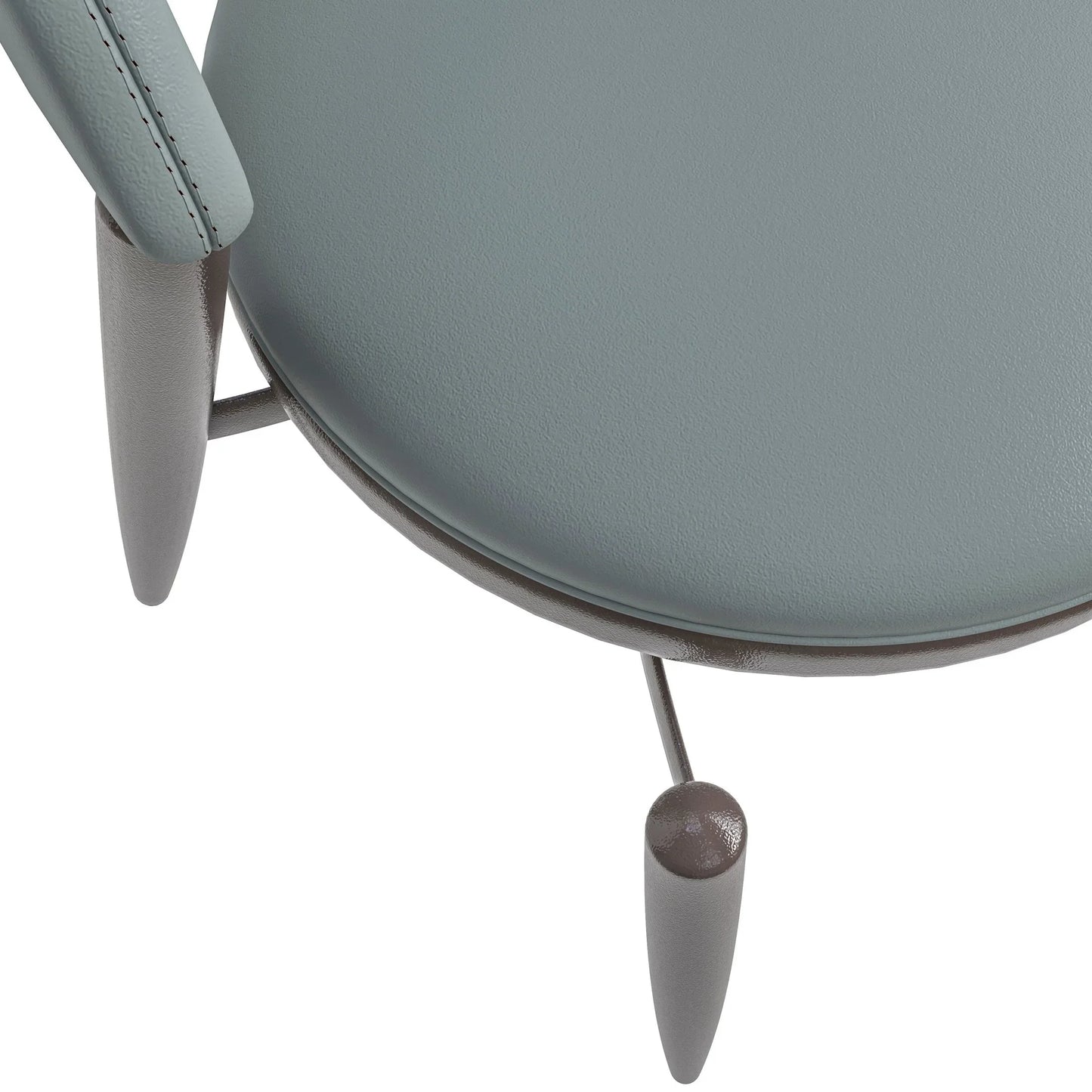 Venice Dining Chair Upholstered Leather in Iron With an Open Curved Back Design - Elax Furniture