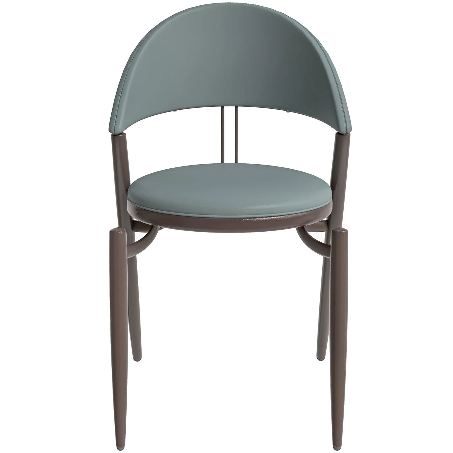 Venice Dining Chair Upholstered Leather in Iron With an Open Curved Back Design - Elax Furniture