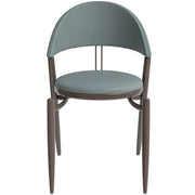 Venice Dining Chair Upholstered Leather in Iron With an Open Curved Back Design - Elax Furniture