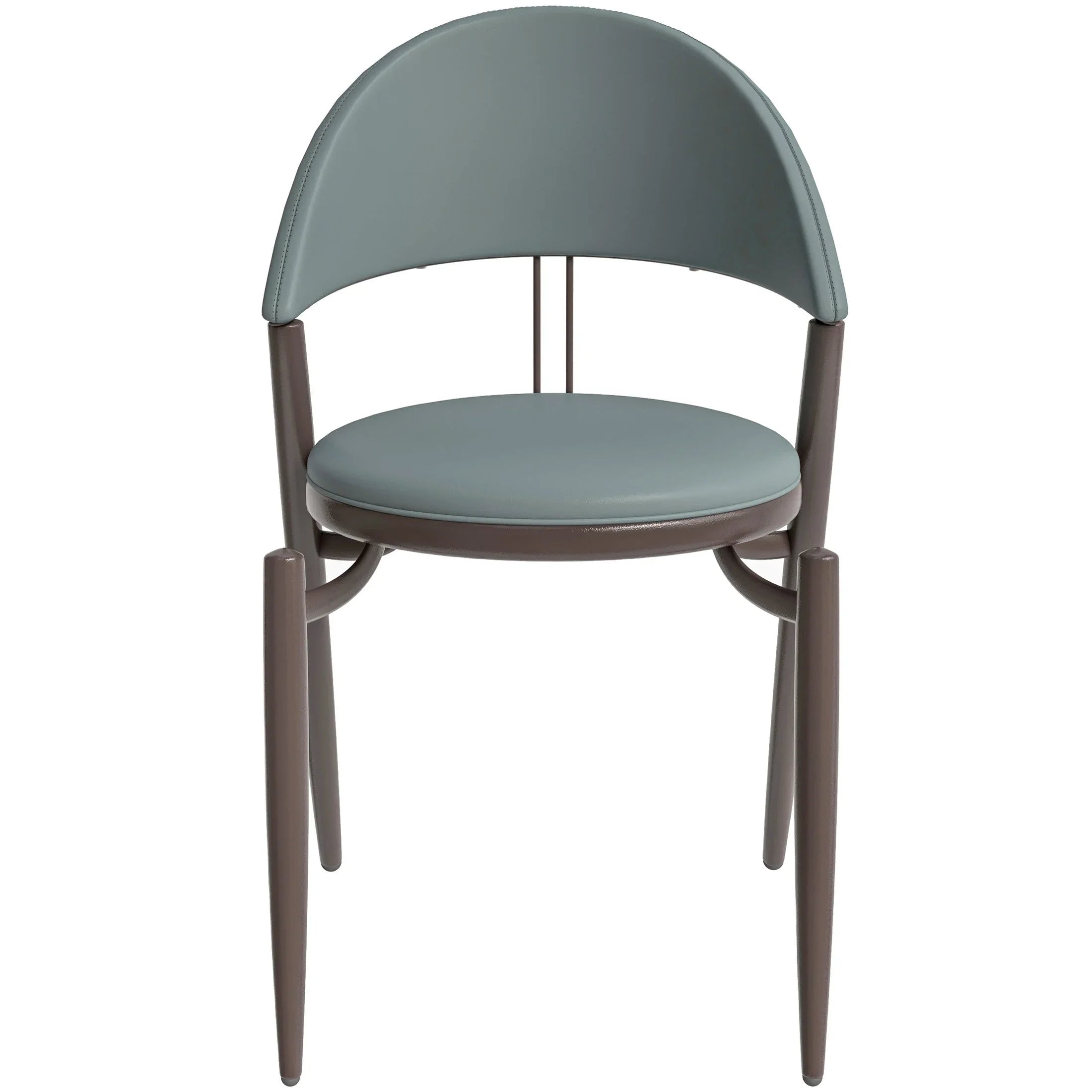 Venice Dining Chair Upholstered Leather in Iron With an Open Curved Back Design Set of 4 - Elax Furniture