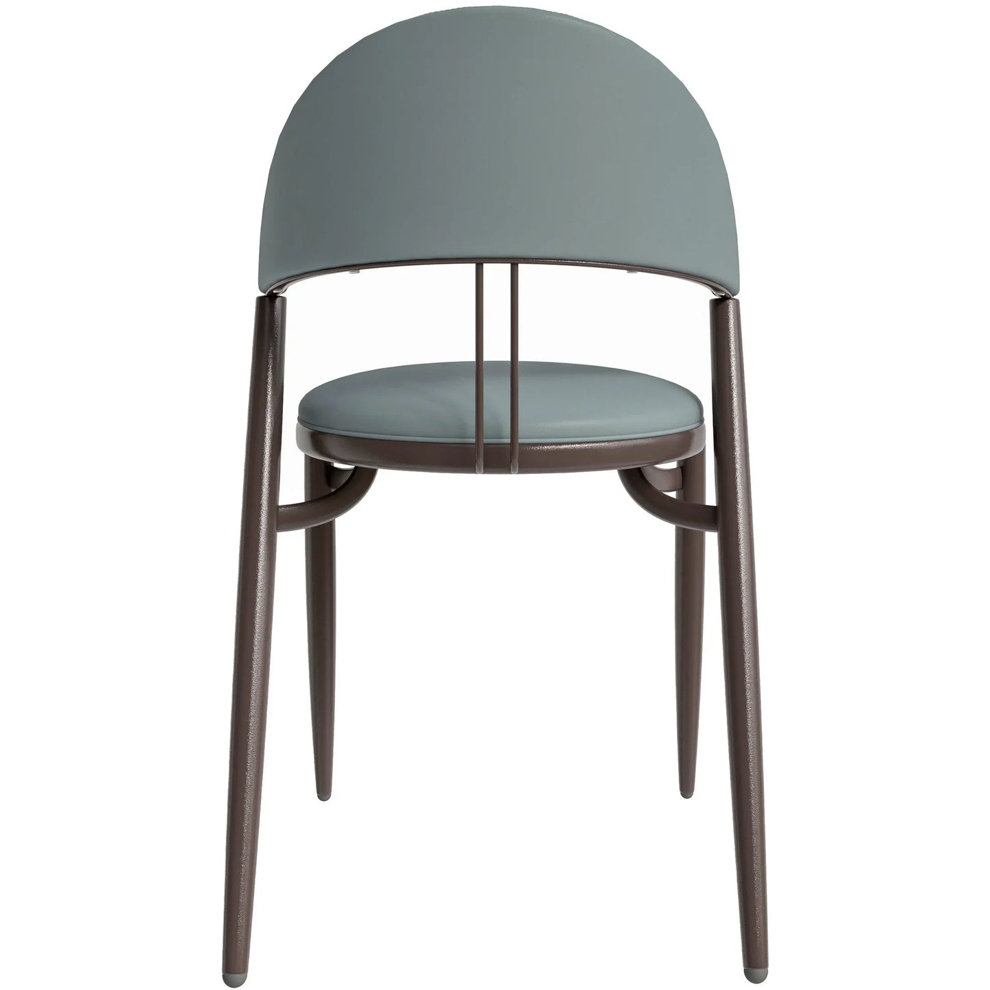 Venice Dining Chair Upholstered Leather in Iron With an Open Curved Back Design - Elax Furniture