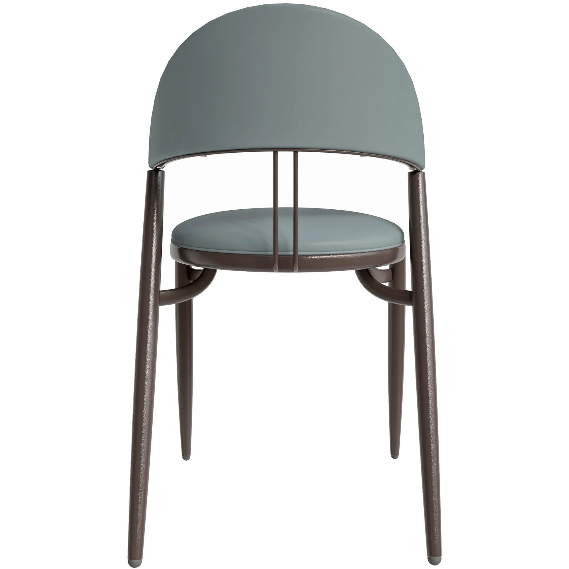 Venice Dining Chair Upholstered Leather in Iron With an Open Curved Back Design - Elax Furniture
