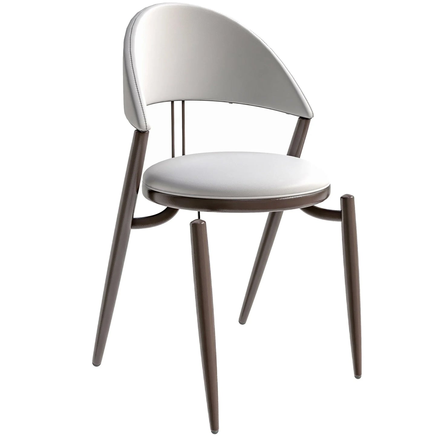 Venice Dining Chair Upholstered Leather in Iron With an Open Curved Back Design - Elax Furniture