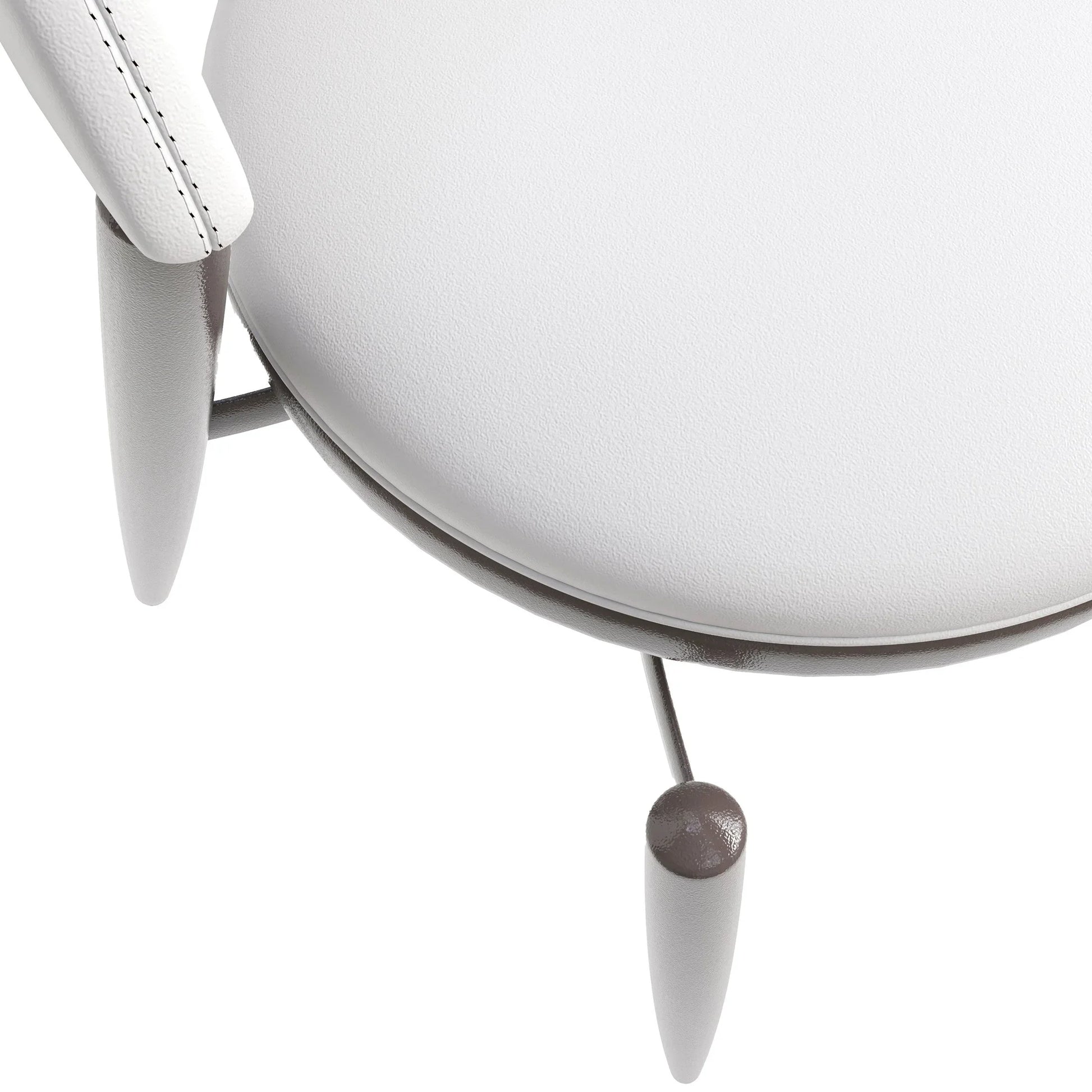 Venice Dining Chair Upholstered Leather in Iron With an Open Curved Back Design - Elax Furniture