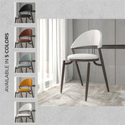 Venice Dining Chair Upholstered Leather in Iron With an Open Curved Back Design - Elax Furniture