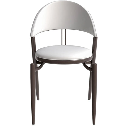Venice Dining Chair Upholstered Leather in Iron With an Open Curved Back Design - Elax Furniture