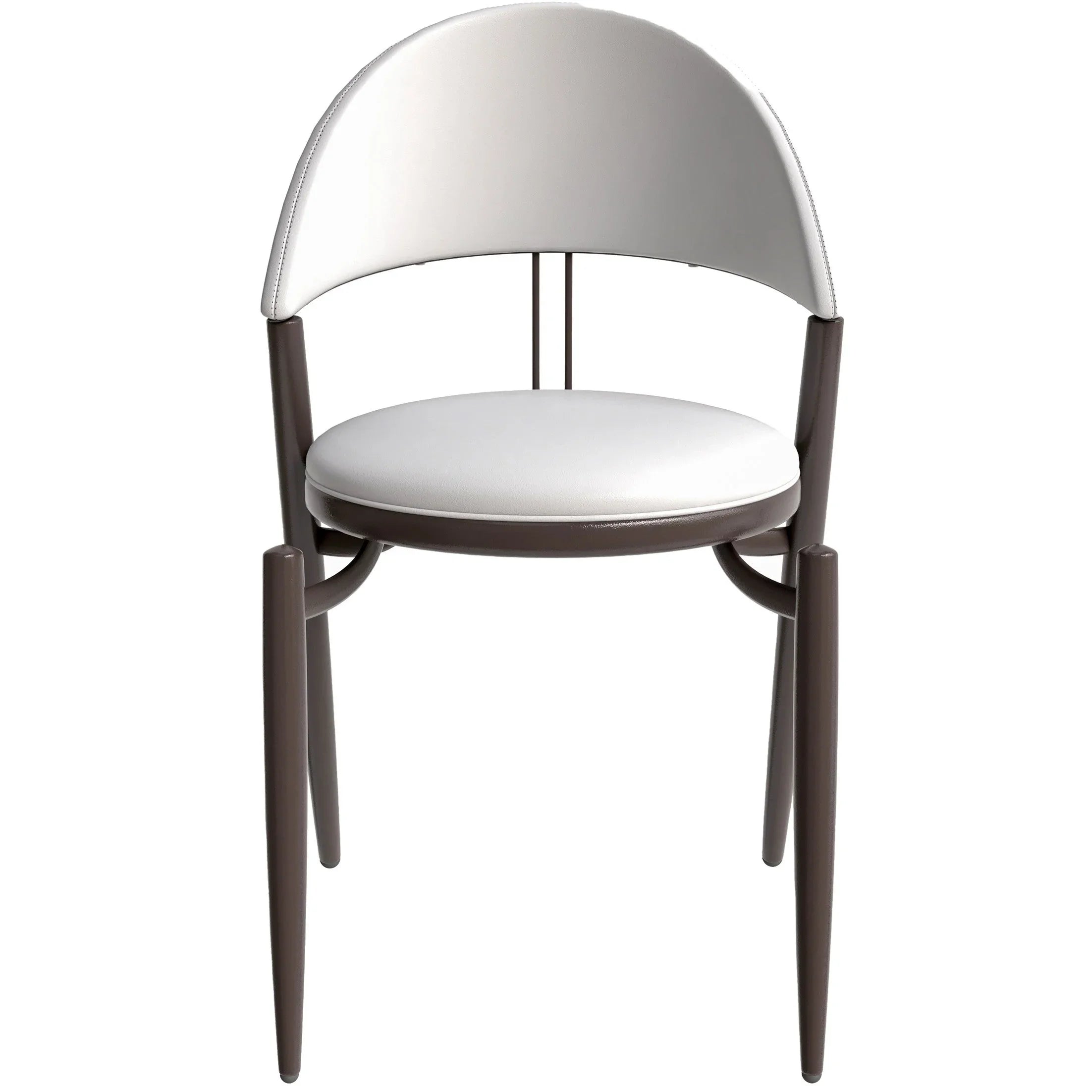Venice Dining Chair Upholstered Leather in Iron With an Open Curved Back Design Set of 2 - Elax Furniture
