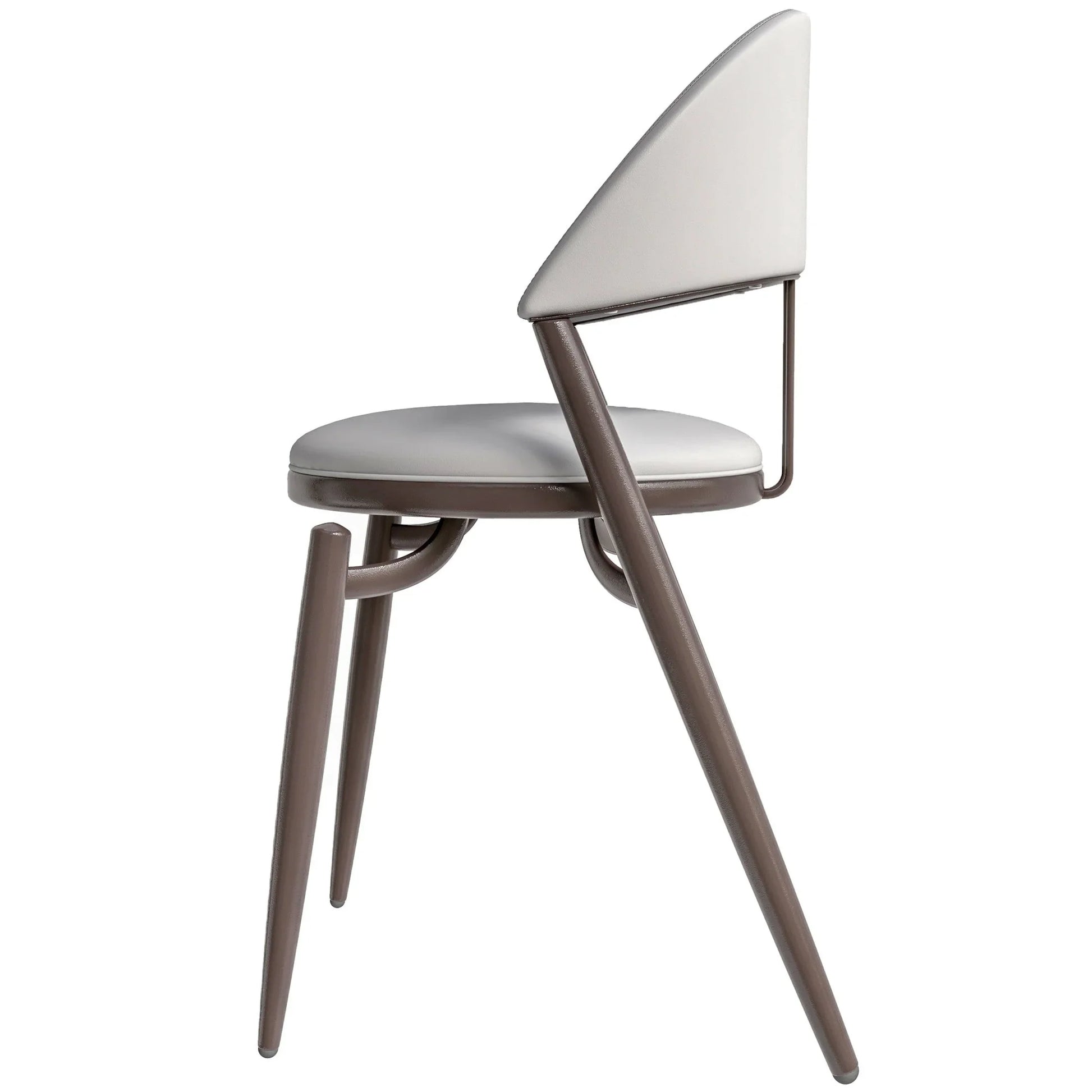 Venice Dining Chair Upholstered Leather in Iron With an Open Curved Back Design - Elax Furniture